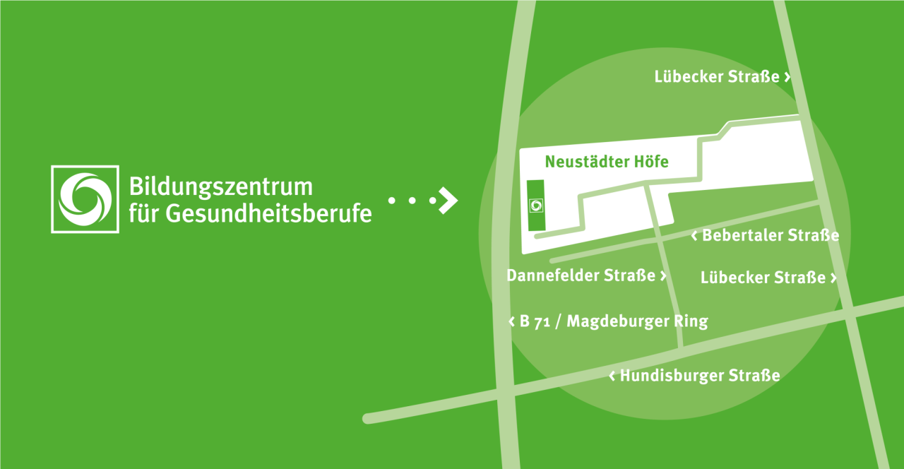 Lageplan Bildungszentrum f&uuml;r Gesundheitsberufe gGmbH | Copyright: Lederer Mediendesign